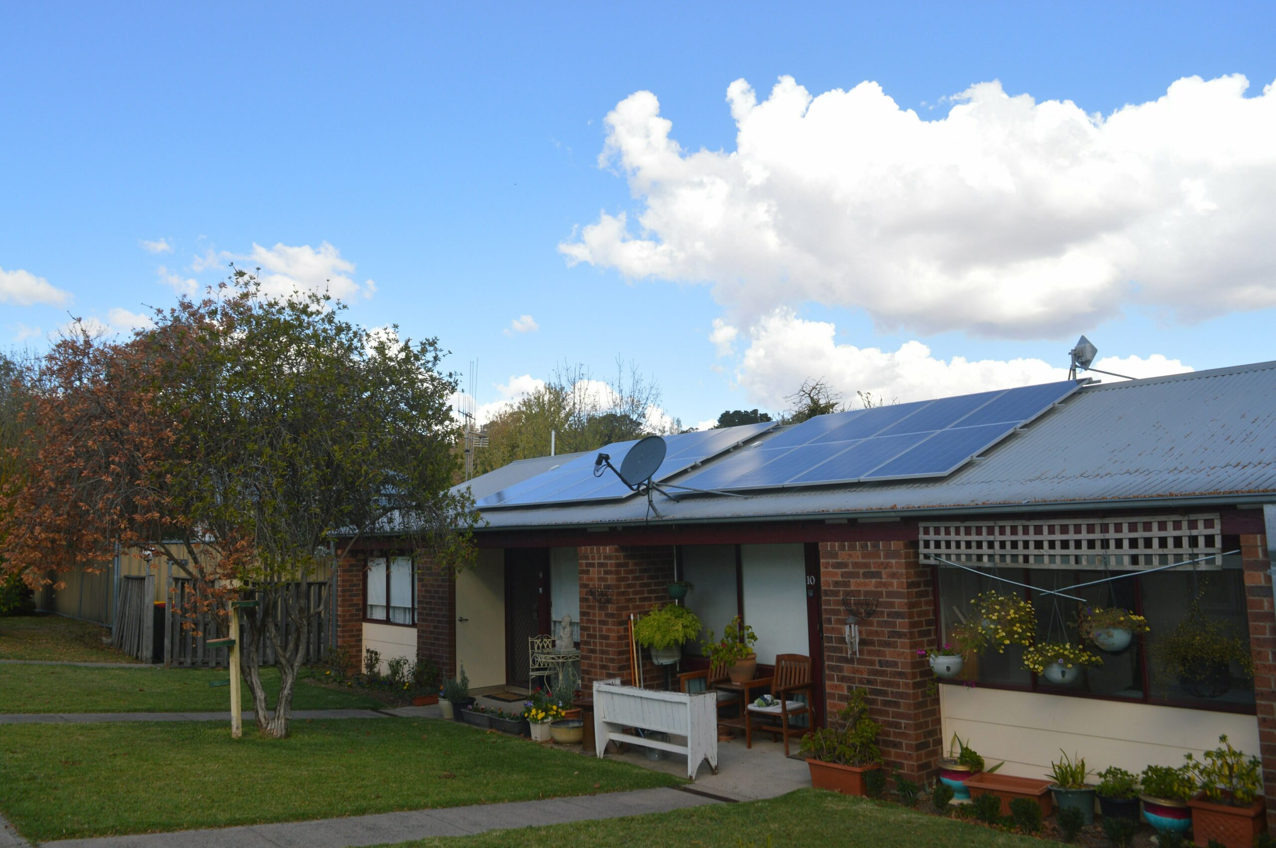 House exterior with solar panels