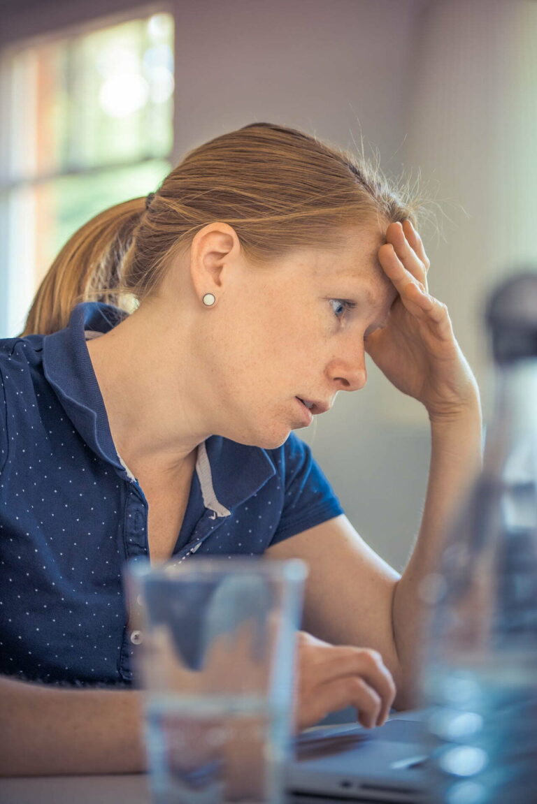 Women looking distressed