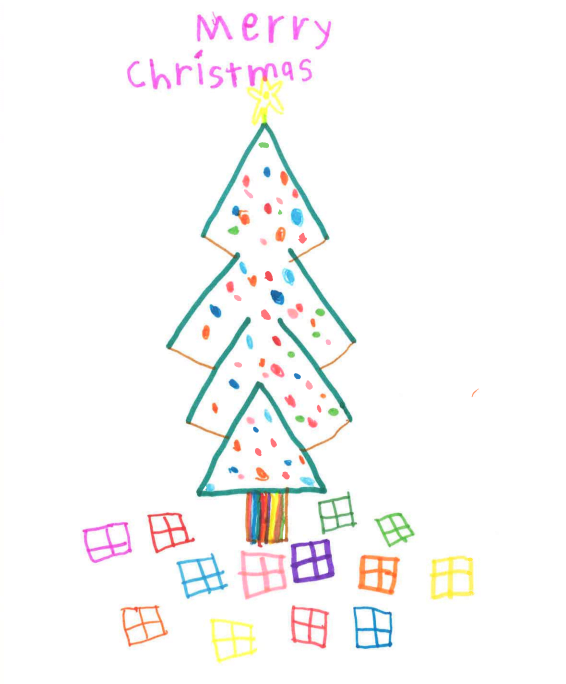 Christmas card child's drawing